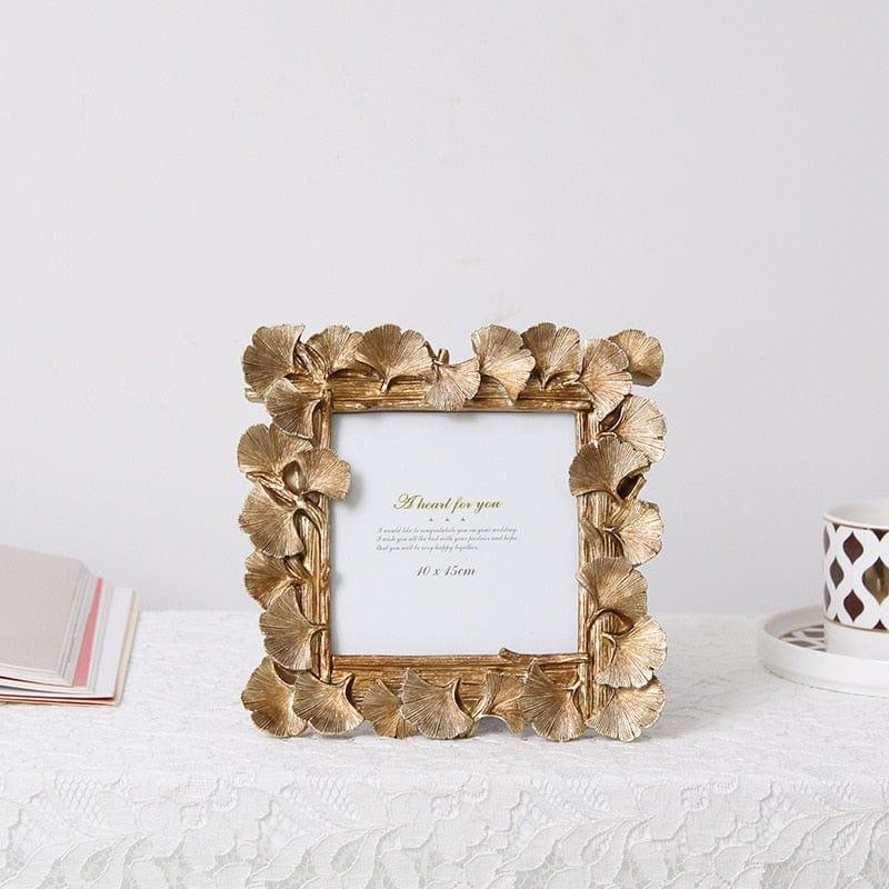 Shop 0 Creative Retro Golden Picture Frame American Ginkgo Leaf Suitable for Decorative Painting 4 Inch 6 Inch Photo Frame Mademoiselle Home Decor