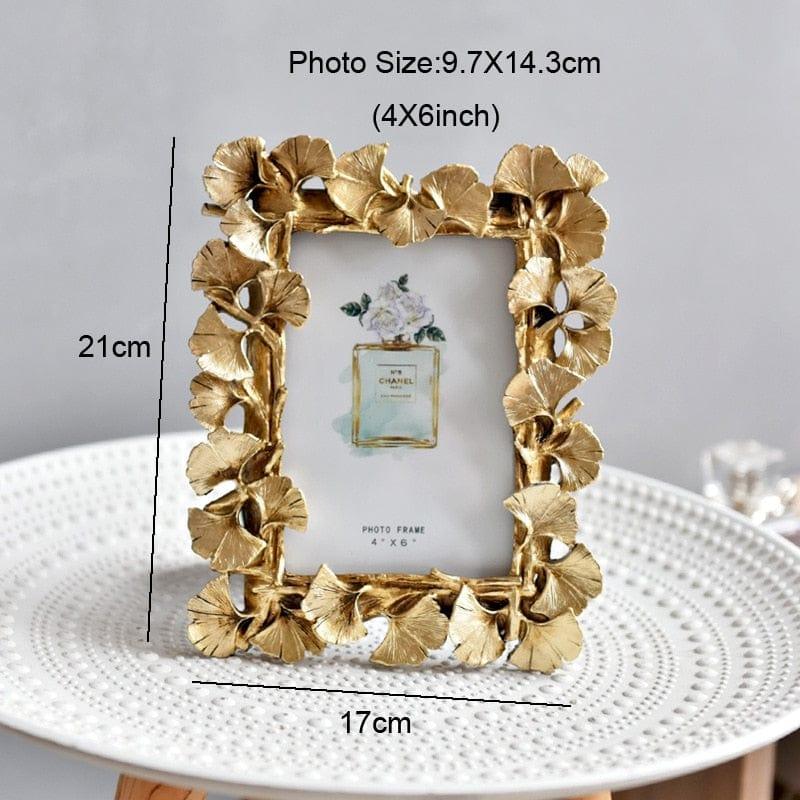 Shop 0 4X6inch 1 Creative Retro Golden Picture Frame American Ginkgo Leaf Suitable for Decorative Painting 4 Inch 6 Inch Photo Frame Mademoiselle Home Decor