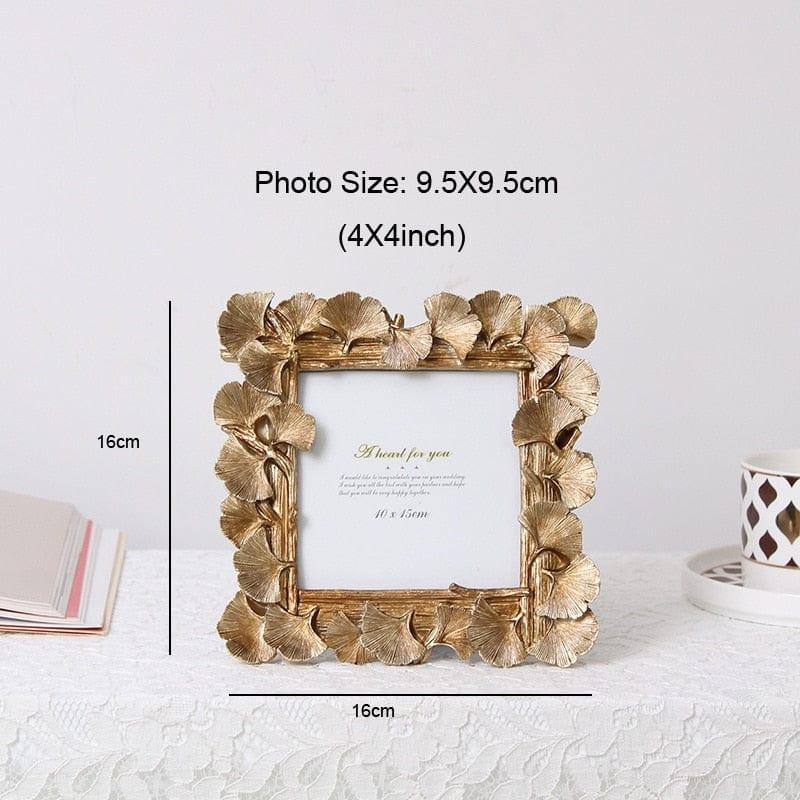 Shop 0 4X4inch 1 Creative Retro Golden Picture Frame American Ginkgo Leaf Suitable for Decorative Painting 4 Inch 6 Inch Photo Frame Mademoiselle Home Decor