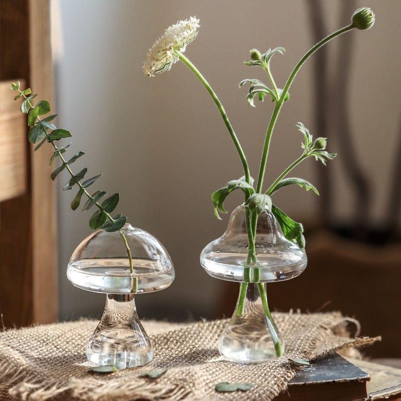 Shop 0 Mushroom Shaped Glass Vase Hydroponics Plant Vase Creative Glass Crafts Living Room Glass Vase Plant Flower Decor for Home Mademoiselle Home Decor