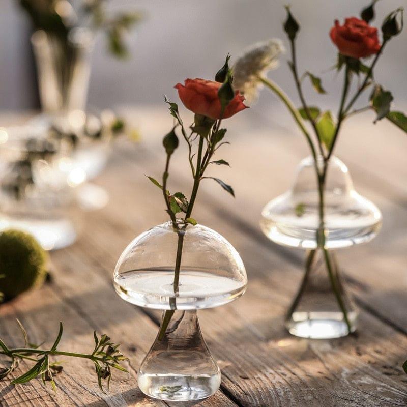 Shop 0 Mushroom Shaped Glass Vase Hydroponics Plant Vase Creative Glass Crafts Living Room Glass Vase Plant Flower Decor for Home Mademoiselle Home Decor