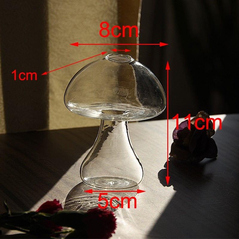 Shop 0 Mushroom Shaped Glass Vase Hydroponics Plant Vase Creative Glass Crafts Living Room Glass Vase Plant Flower Decor for Home Mademoiselle Home Decor