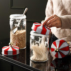 Shop 0 Food Storage Jar Moisture-Proof Sealed Glass Tank Cookie Snack Coffee Beans Storage Tank Creative Carousel Glass Food Bottle Mademoiselle Home Decor