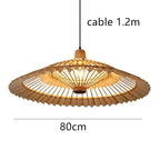 Shop 0 80cm / China / white cable Hand-Woven  Vertigo Bamboo Lamp Vintage Living Room Asian Style  Hanging Pendant Lights for Home Decor Coffee Shop  Fixtures Mademoiselle Home Decor