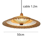 Shop 0 50cm / China / white cable Hand-Woven  Vertigo Bamboo Lamp Vintage Living Room Asian Style  Hanging Pendant Lights for Home Decor Coffee Shop  Fixtures Mademoiselle Home Decor