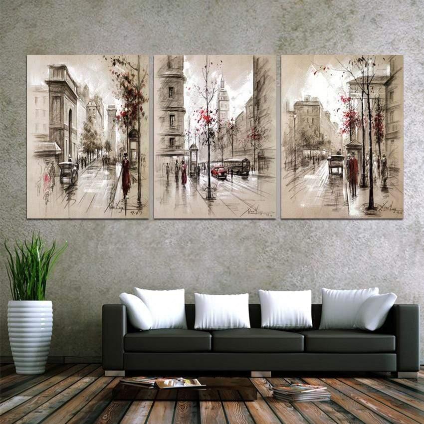Shop 0 Canvas Posters Home Decor For Living Room Framework HD Prints Pictures 3 Pieces Abstract City Street Landscap Paintings Wall Art Mademoiselle Home Decor