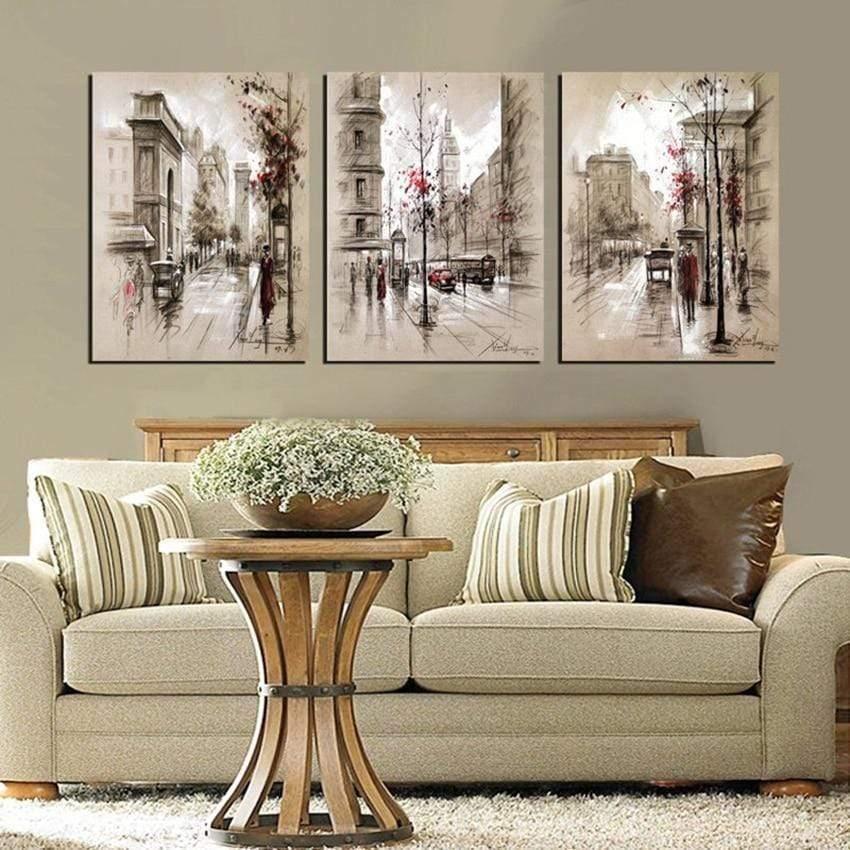 Shop 0 Canvas Posters Home Decor For Living Room Framework HD Prints Pictures 3 Pieces Abstract City Street Landscap Paintings Wall Art Mademoiselle Home Decor