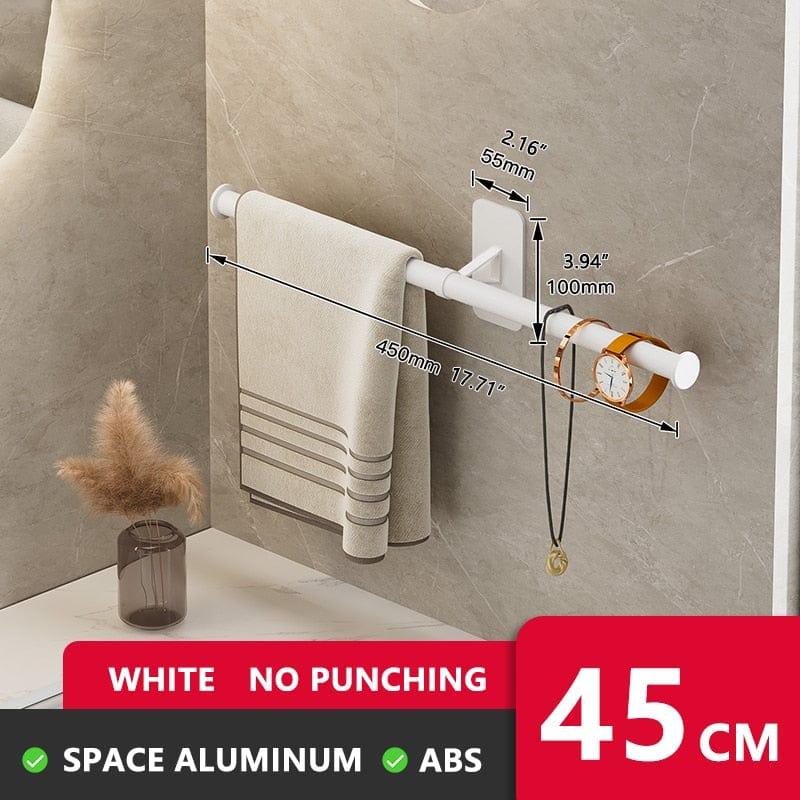 GERUIKE Adhesive Towel Ring No Drilling - Bathroom Towel Holder No Drill Round Hand Towel Rail - Stainless Steel Bathroom Accessory Chrome Silver Towel Rack - Small Bath Towel Hanger Wall Mounted