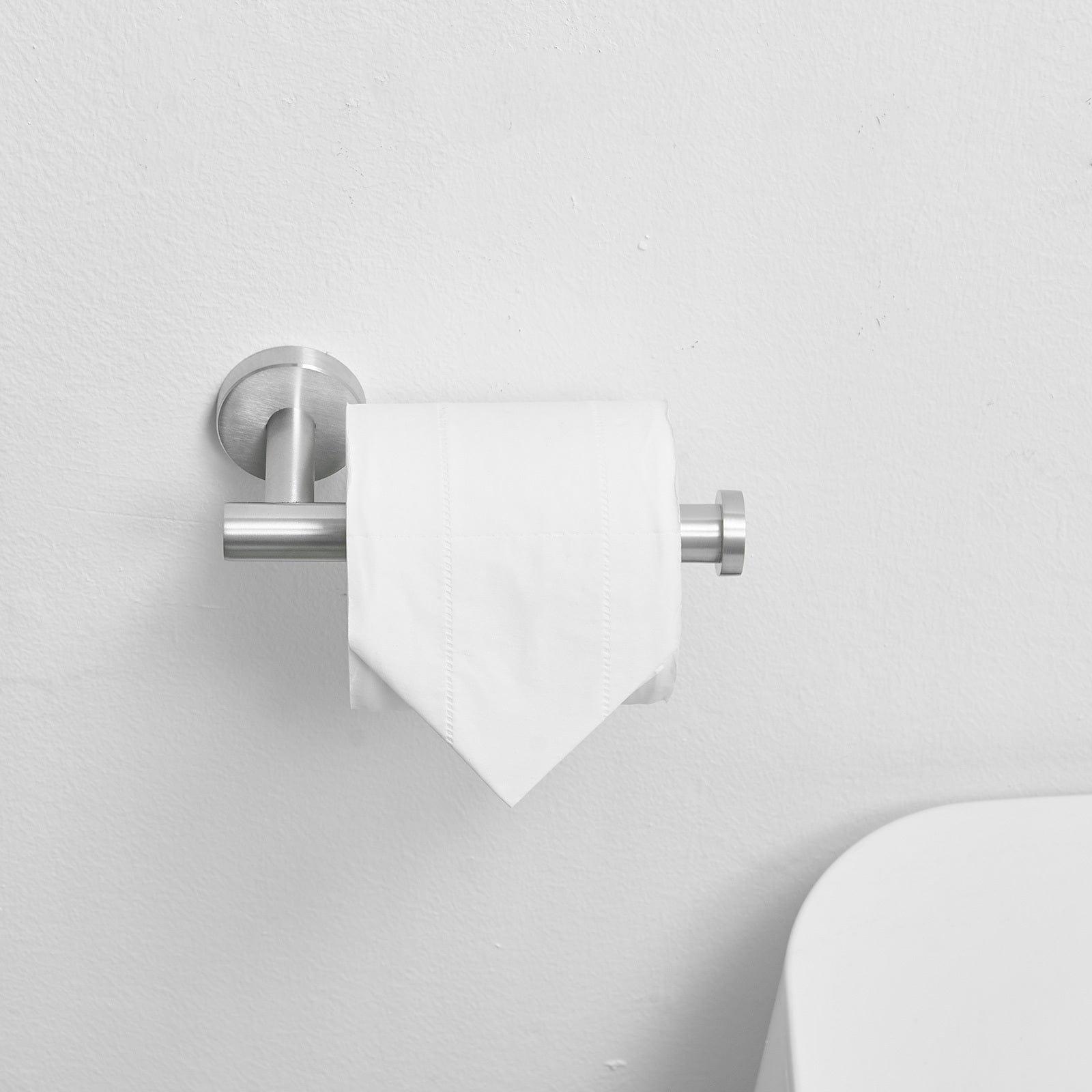 Shop Single Post Toilet Paper Holder Wall Mounted in Brushed Nickel Mademoiselle Home Decor