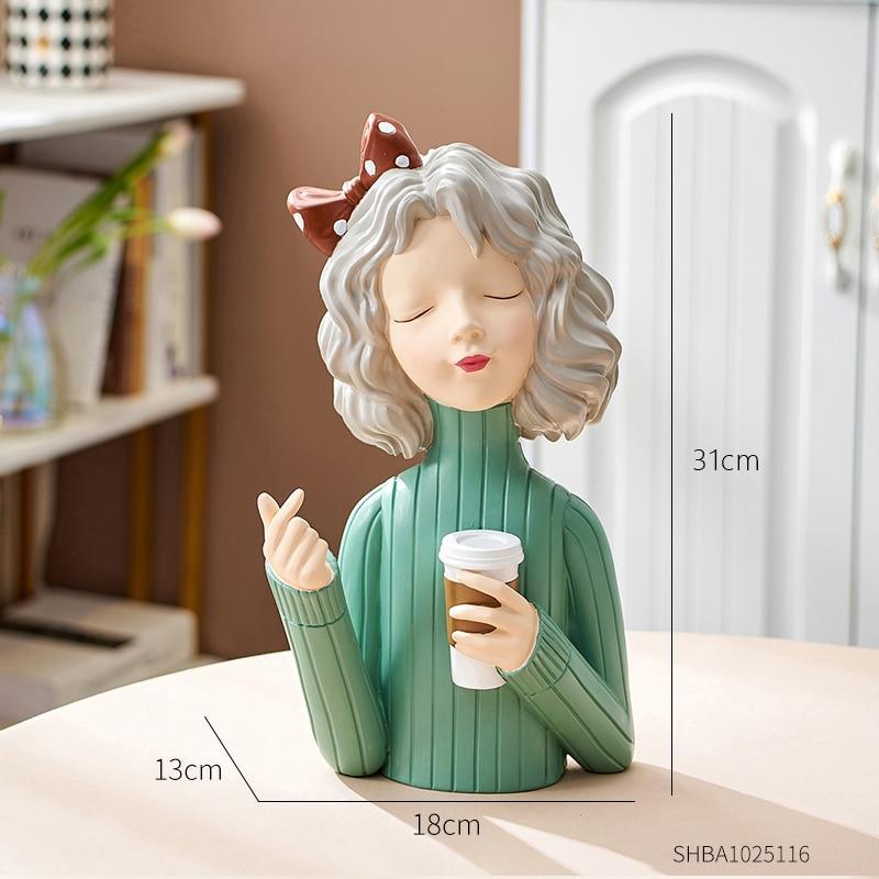 Shop 200044142 Girl in Green : Large Nicola Sculpture Mademoiselle Home Decor
