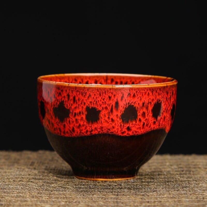 Shop 0 B4 6.1x4.3cm 50ML 1pc Kiln Change China Ceramic Tea Cup Temmoku Glaze Porcelain Kung Fu Cups Set Pottery Jianzhan Drinkware Tableware Wholesale Mademoiselle Home Decor