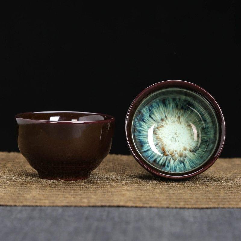 Shop 0 J1 6.4x4.4cm 65ML 1pc Kiln Change China Ceramic Tea Cup Temmoku Glaze Porcelain Kung Fu Cups Set Pottery Jianzhan Drinkware Tableware Wholesale Mademoiselle Home Decor