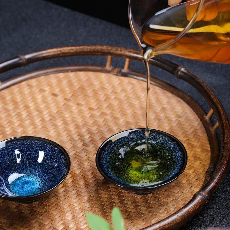 Shop 0 1pc Kiln Change China Ceramic Tea Cup Temmoku Glaze Porcelain Kung Fu Cups Set Pottery Jianzhan Drinkware Tableware Wholesale Mademoiselle Home Decor