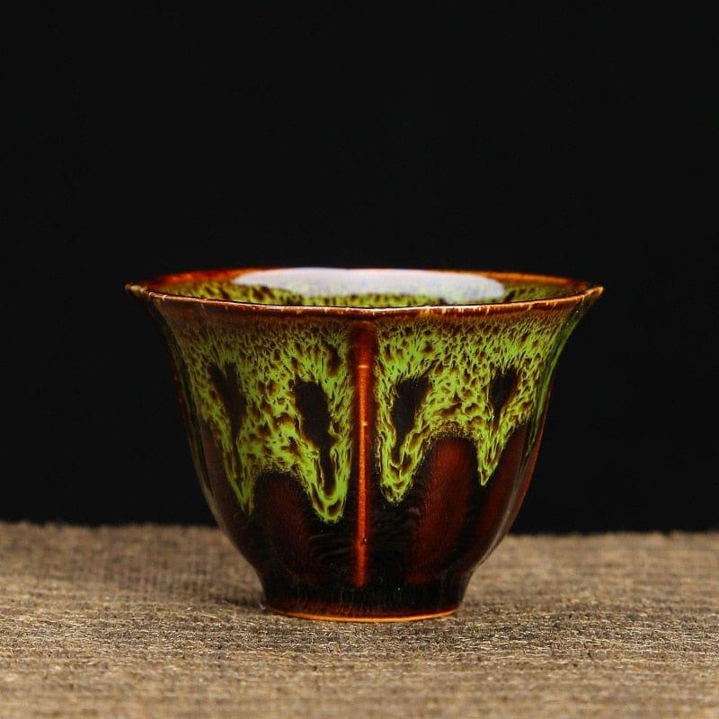 Shop 0 A1 6.7x4.7cm 45ML 1pc Kiln Change China Ceramic Tea Cup Temmoku Glaze Porcelain Kung Fu Cups Set Pottery Jianzhan Drinkware Tableware Wholesale Mademoiselle Home Decor