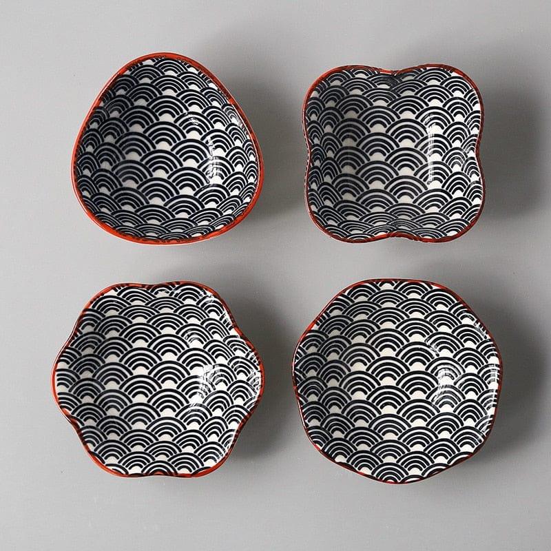 Shop 0 09 4 pcs/set Ceramic Sauce Dish Colored Glazed Japanese Sushi Cold Dishes Cold Noodles Soy Sauce Seas CZY1037 Mademoiselle Home Decor