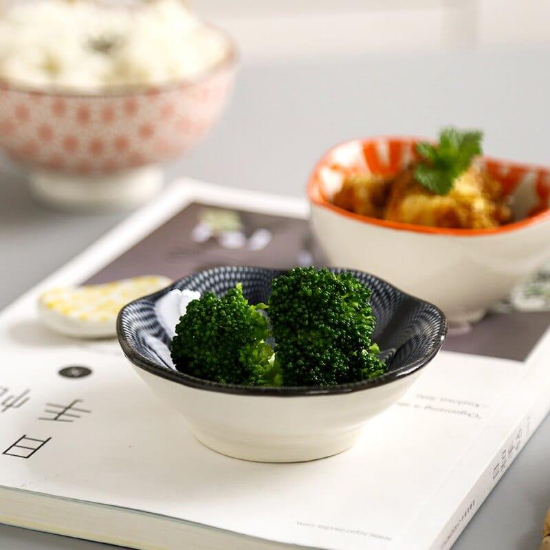 Shop 0 4 pcs/set Ceramic Sauce Dish Colored Glazed Japanese Sushi Cold Dishes Cold Noodles Soy Sauce Seas CZY1037 Mademoiselle Home Decor