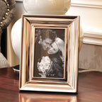 Shop 0 C / 6 Inch 6/7 Inch Black Leather Photo Frame Family Portrait Nightstand Desk Decoration Ornaments Metal Picture Frames Home Decor Modern Mademoiselle Home Decor