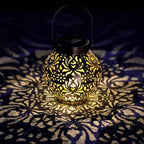 Shop 0 Waterproof Solar Lamp Retro Hollow Lantern Light Art Decorative Solar Garden Lights LED Projection Lamp Courtyard Landscape Mademoiselle Home Decor