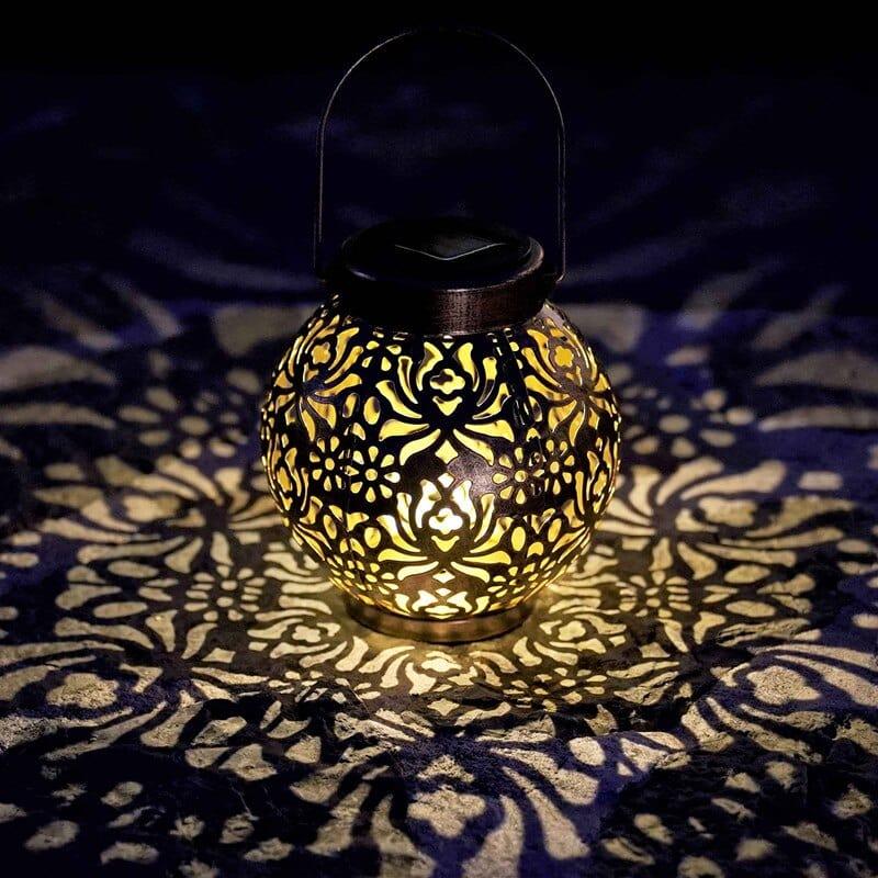 Shop 0 Waterproof Solar Lamp Retro Hollow Lantern Light Art Decorative Solar Garden Lights LED Projection Lamp Courtyard Landscape Mademoiselle Home Decor