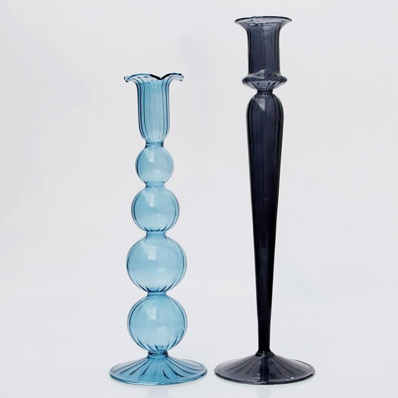 Shop 0 Glass Candle Holder For Wedding Decorations Candlestick Romantic Candelabros Nordic Candle Stand Candle Holders Glass Mademoiselle Home Decor