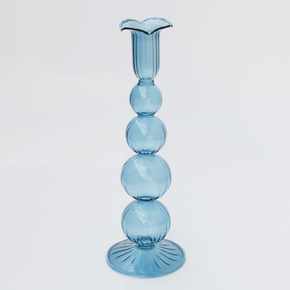 Shop 0 Blue 1 Glass Candle Holder For Wedding Decorations Candlestick Romantic Candelabros Nordic Candle Stand Candle Holders Glass Mademoiselle Home Decor