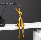 Shop 0 Small Gold 3 Piece Creative Shiny Rabbit Statue Home Decor Modern Nordic Animal Resin Art Sculpture Crafts Desktop Electroplated Ornament Mademoiselle Home Decor