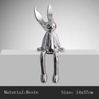 Shop 0 Large Sliver 3 Piece Creative Shiny Rabbit Statue Home Decor Modern Nordic Animal Resin Art Sculpture Crafts Desktop Electroplated Ornament Mademoiselle Home Decor