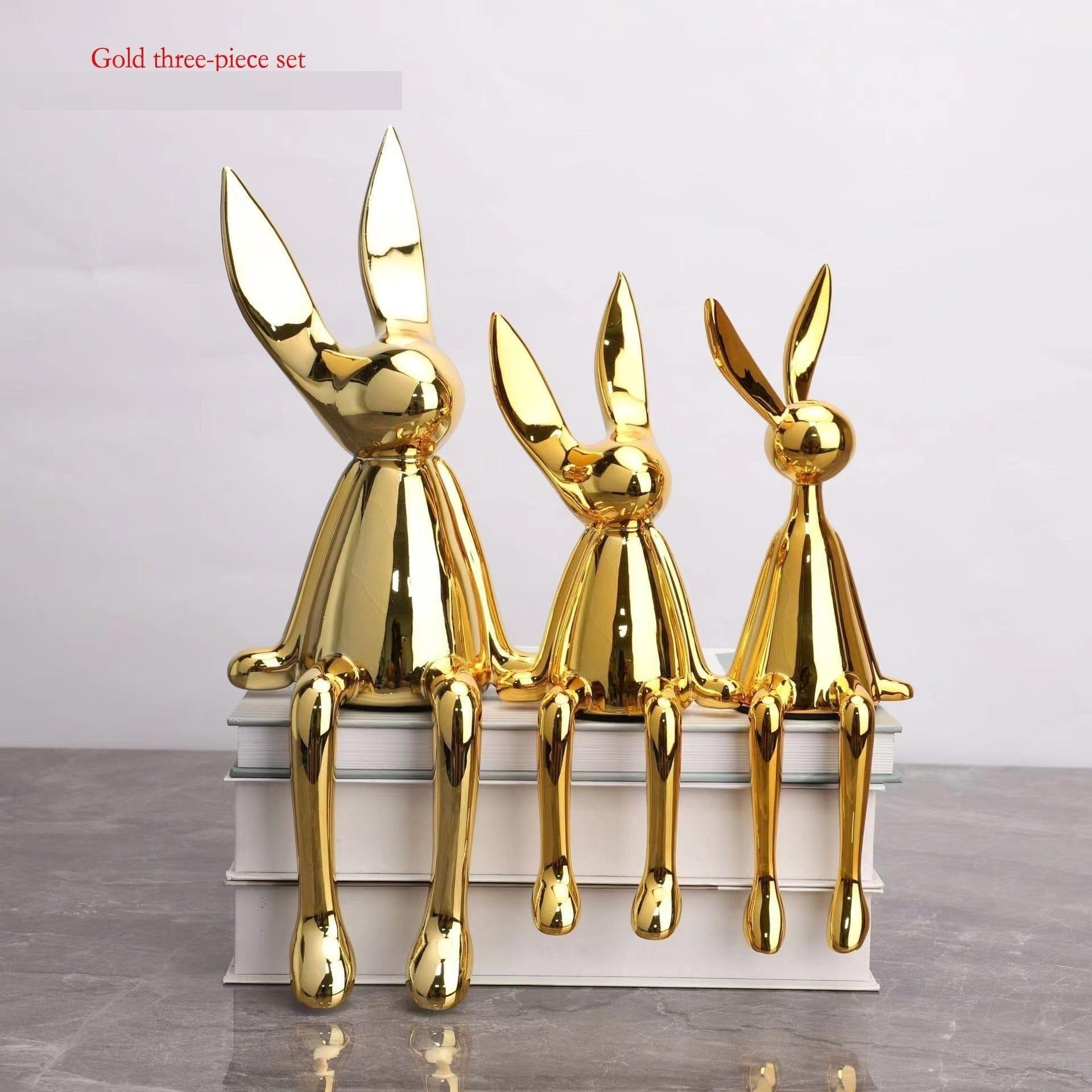 Shop 0 Gold 3 Pcs Oia Rabbit Decor Mademoiselle Home Decor