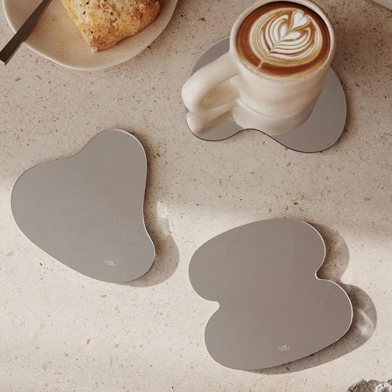 Shop 0 Nordic Acrylic Irregular Mirror Coasters Set Insulation Coffee Pad Mat Table Decor Drying Placemats Coffee Dish Cup Decor S T3S0 Mademoiselle Home Decor