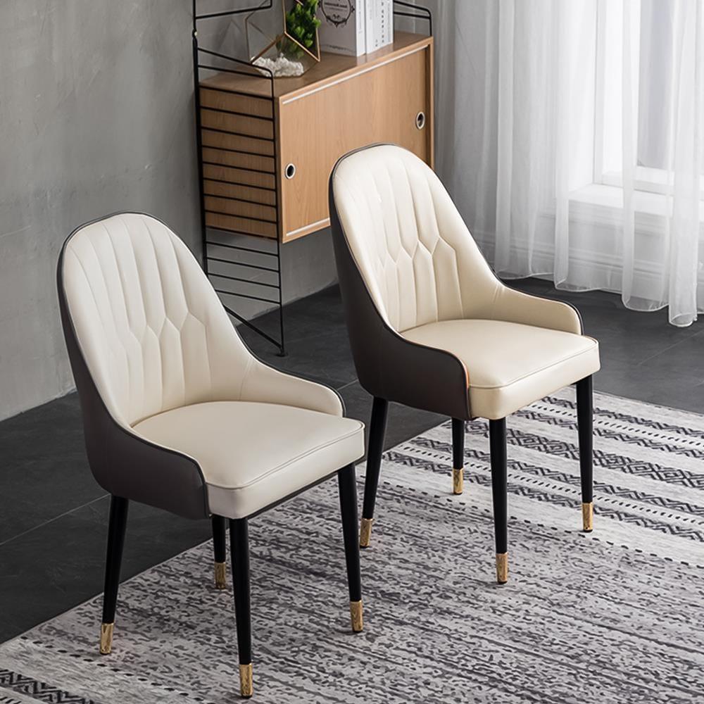 Shop Serapion Dining Chair With PU Leather and Solid Wood Legs Partial Assembly(Set of 2) Mademoiselle Home Decor