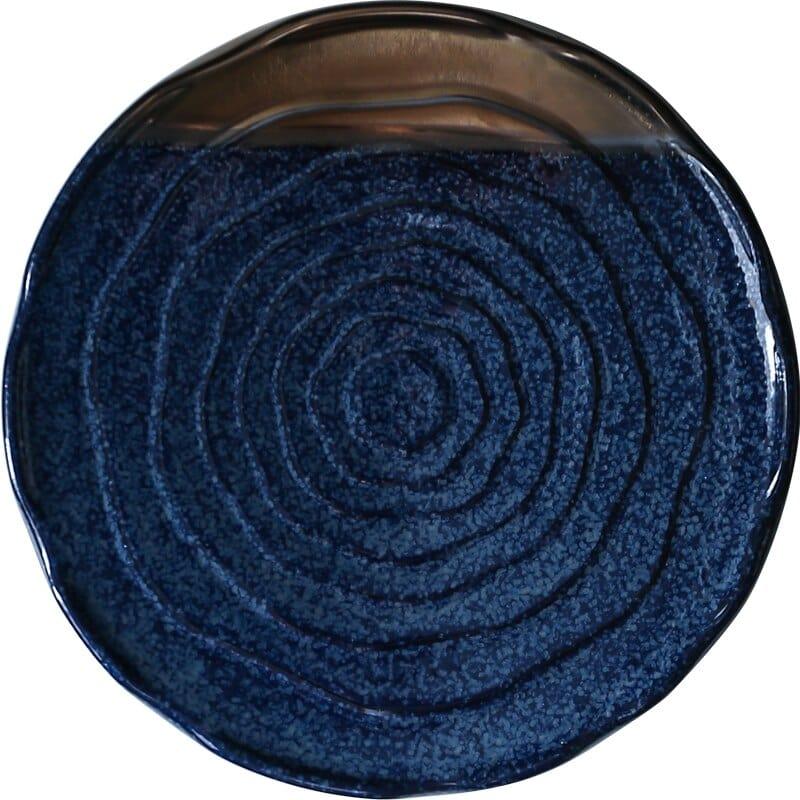 Shop 0 8 /10 inch japanese style blue color glaze with gold paint ceramic dinner plate accent plate Mademoiselle Home Decor