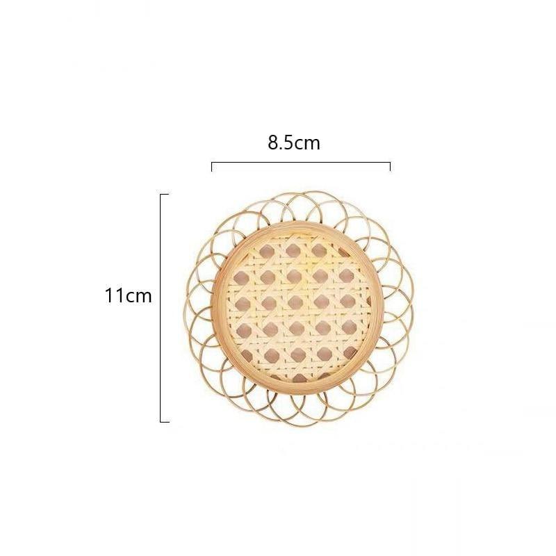 Shop 0 2pcs Simple Style Rattan Coasters Bowl Pad Handmade Lace Waterproof Placemats Table Padding Cup Mats Kitchen Decoration Accessor Mademoiselle Home Decor