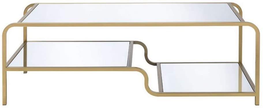 Shop ACME Astrid Coffee Table in Gold & Mirror 81090 Mademoiselle Home Decor