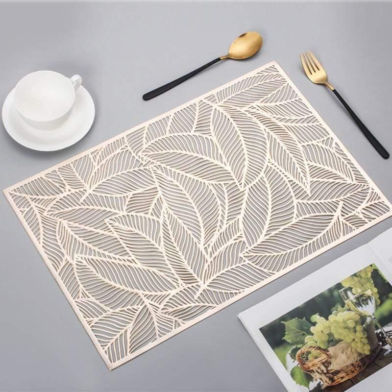 Shop 0 Rectangle Placemats Restaurant Hollow PVC decoration Meal Mat Anti-hot Dining Table Line Mat Steak Plate Pad 6/4PCS Mademoiselle Home Decor