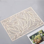 Shop 0 Golden / 4 pieces / 30x45cm Rectangle Placemats Restaurant Hollow PVC decoration Meal Mat Anti-hot Dining Table Line Mat Steak Plate Pad 6/4PCS Mademoiselle Home Decor