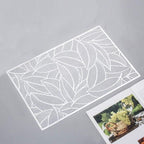 Shop 0 Silver / 4 pieces / 30x45cm Rectangle Placemats Restaurant Hollow PVC decoration Meal Mat Anti-hot Dining Table Line Mat Steak Plate Pad 6/4PCS Mademoiselle Home Decor
