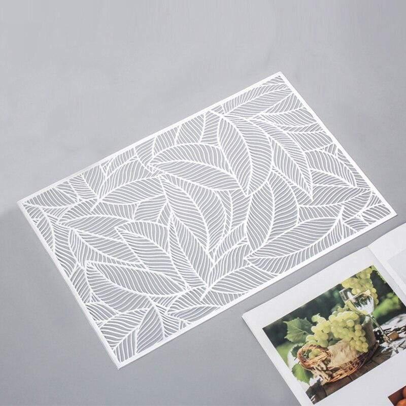 Shop 0 Silver / 4 pieces / 30x45cm Rectangle Placemats Restaurant Hollow PVC decoration Meal Mat Anti-hot Dining Table Line Mat Steak Plate Pad 6/4PCS Mademoiselle Home Decor