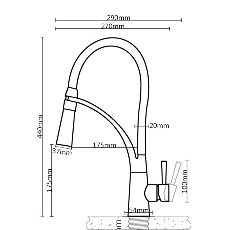 Shop 0 Black LED Kitchen Sink Faucet Swivel Pull Down Kitchen Faucet Sink Tap Mounted Deck Bathroom Mounted Hot and Cold Water Mixer Mademoiselle Home Decor