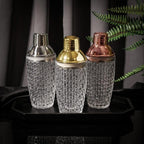 Shop 0 rose gold Glass Cocktail Shaker Kit 13Ounce Martini Mocktail Making Set with Leakproof Metallic Steel Lid&amp;Strainer for Home Use 3 colors Mademoiselle Home Decor