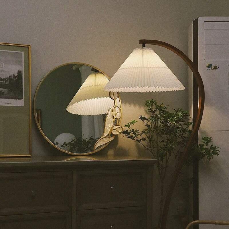 Shop 0 Retro style floor lamp classic oak bedside living room study bedroom pleated floor lamp Mademoiselle Home Decor