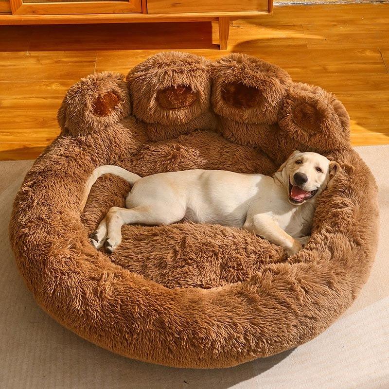 Shop 0 Coffee / M within 5kg pet Dog Bed Cat Mat Round Large Pet House Long Plush Deep Sleeping Warm Bear Paw Shape Super Soft Cushion Calm Beds  Pet Supplies Mademoiselle Home Decor