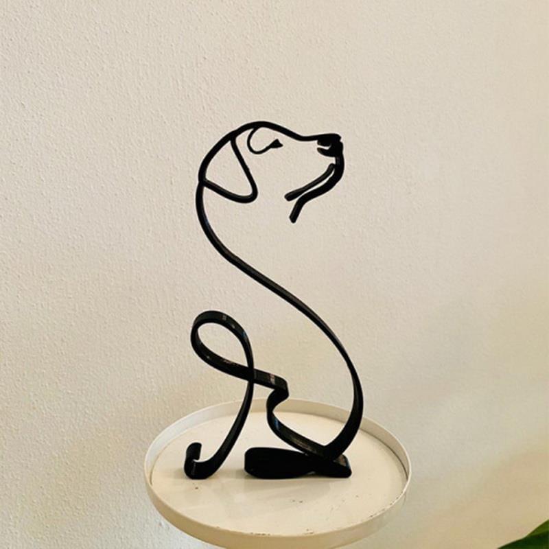 Shop 0 Dog Art Sculpture Simple Metal Dog Abstract Art Sculpture for Home Party Office Desktop Decoration Cute Pet Dog Cats Gifts Mademoiselle Home Decor