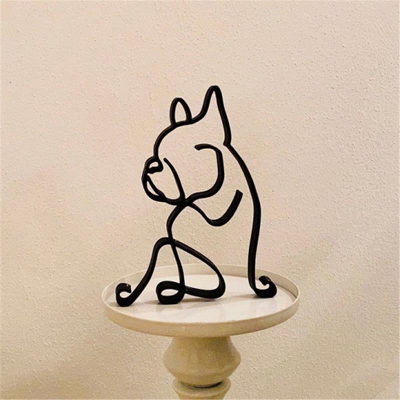 Shop 0 Dog Art Sculpture Simple Metal Dog Abstract Art Sculpture for Home Party Office Desktop Decoration Cute Pet Dog Cats Gifts Mademoiselle Home Decor