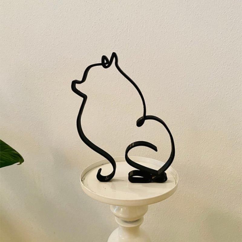 Shop 0 Dog Art Sculpture Simple Metal Dog Abstract Art Sculpture for Home Party Office Desktop Decoration Cute Pet Dog Cats Gifts Mademoiselle Home Decor