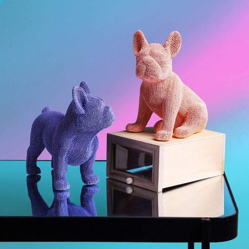 Shop 0 Creative French Bulldog Statue Resin Color Pellet Dog Figurine Sculpture Home Office Bar Store Decoration Ornament Crafts Mademoiselle Home Decor