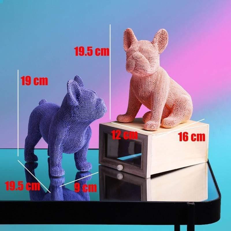 Shop 0 Creative French Bulldog Statue Resin Color Pellet Dog Figurine Sculpture Home Office Bar Store Decoration Ornament Crafts Mademoiselle Home Decor