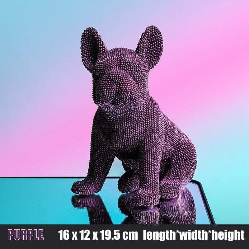 Shop 0 Sit Purple Creative French Bulldog Statue Resin Color Pellet Dog Figurine Sculpture Home Office Bar Store Decoration Ornament Crafts Mademoiselle Home Decor