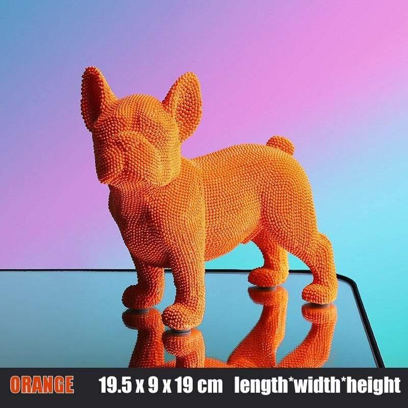 Shop 0 Stand Orange Creative French Bulldog Statue Resin Color Pellet Dog Figurine Sculpture Home Office Bar Store Decoration Ornament Crafts Mademoiselle Home Decor