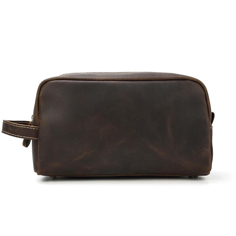 Shop Dark Brown Peyto Toiletry Bag Mademoiselle Home Decor