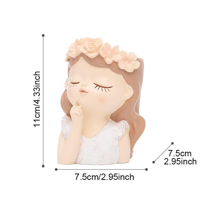 Shop 0 China / Flower pot 4 Cartoons Beauty Human Head Sculpture Vase Lady Small Fresh Portrait Flower Pots Home Storage Organization Decorative Accessories Mademoiselle Home Decor